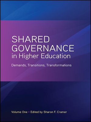 cover image of Shared Governance in Higher Education, Volume 1
